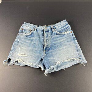AGOLDE Jean Shorts Women 28* Dee High Rise Distressed Cut Off Denim Jorts Tag 28